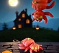 Pumpkin spider keyring  3D model