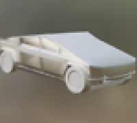 Simple Tesla Cybertruck Keychain 3D model