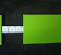 A card with a simple caliper 3D model