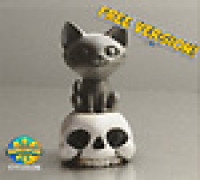 Cat on Skull-Serev3d 3D model