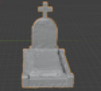Old Tombstone with Cross 3D model