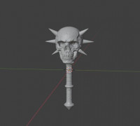 Skull Mace- bit, weapon 3D model