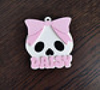 Skull name tag - Daisy 3D model