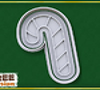 Christmas Candy Cane Cookie Cutter 3D model