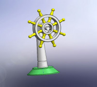 ship steering wheel 3D model