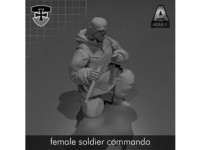 female soldier commando 3D model