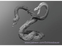 Giant Two Headed Undead Snake 3D model