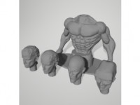 Buff guy with alternate heads 3D model