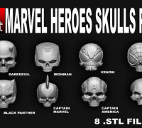 MARVEL HEROES SKULL PACK 3D model