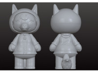 fox with raincoat 3D model