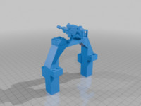 lego compatible gate with machine gun 3D model