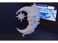 Lua e Crânio com Estrela Mística 3D model