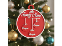 Custom Family Christmas Ornament – Editable 3D model