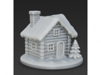 Snow-Covered log cabin 3D model