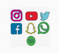 social media logos 3D model