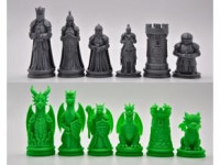 Knights v Dragons Chess Set 3D model