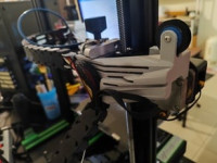 X Axis Chain Mount for X & Z Links, Slotted on X Stepper Motor with Filament Guide 3D model