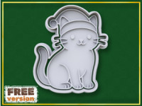 Christmas Cat Cookie Cutter 3D model