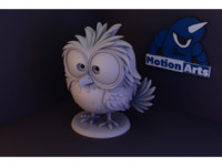 Pássaro Arrepiado Maluco 3D model