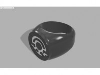 Grey Lantern Ring 3D model