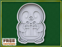 Christmas Penguin with Gift Cookie Cutter 3D model