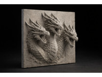 Dragon Wall Plaque (Tile) 2 – Three-Headed Dragon 3D model