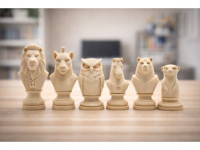 Wild Animals Chess Set 3D model