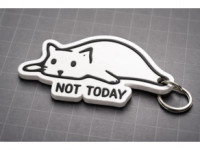“Not Today” Cat Keychain – Relatable & Cute Accessory 3D model