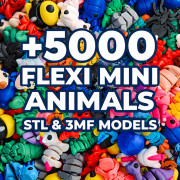 Over 5000 mini Flexi 3MF Bundle animals + keychains 3D model