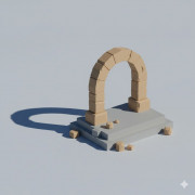 Low Poly Stone Archway 3D model