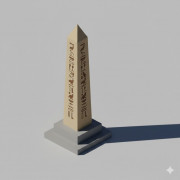Low Poly Ancient Obelisk 3D model