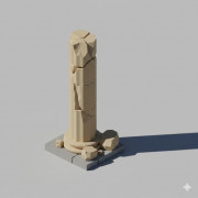 Low Poly Ruined Column 3D model