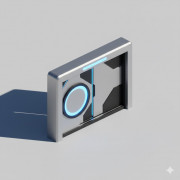 Low Poly Futuristic Door 3D model