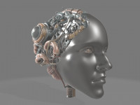 Steampunk Cyber Chick 3D model