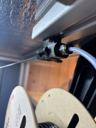 Exstrusion mounted filament guide with filter 3D model