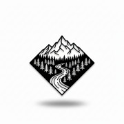 Universal mountain river wall decoration 3D model