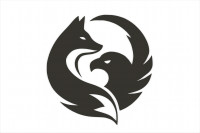 Fox–Eagle Emblem (High‑Contrast Circular Logo) 3D model