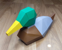 Low poly Duck template - 3D puzzle model for gluing 3D model