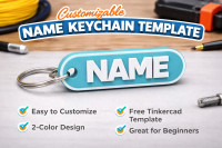 Customizable Keychain Template 3D model