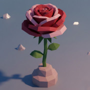 Low-Poly Rose Valentine’s Day 3D model