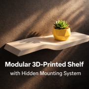 Modular 3D-Printed Shelf with Hidden Mounting System 3D model