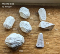 Facets Dice - Full set of custom RPG dice 3D model