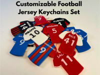 Customizable Football Jersey Keychains Set 3D model