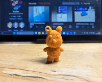 knitted teddy bear keychain 3D model