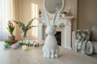 Modern ribbed Easter bunny decoration 3D model