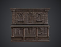 Two-Storey Stone Townhouse Facade – Classical Urban Building 3D model