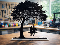 Spring Swing – Couple Silhouette 3D model