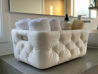 Modern Tufted Bathroom Basket Quilted Organizer 3D model