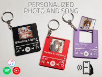 Customizable Music Photo Keychain - Spotify & NFC 3D model