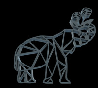 Elephant with flowers 3D model